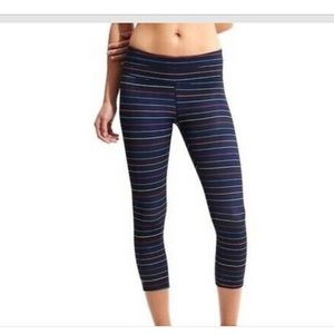 Athleta Rainbow Stripped Cropped Leggings